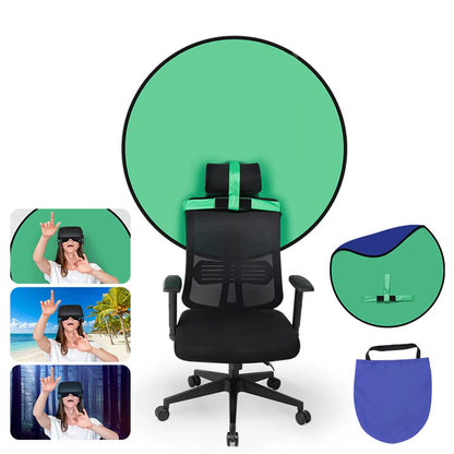 Green Blue Double-Sided Screen Background Cloth Circular Foldable Photography Studio Backdrop Chromakey with Storage Bag