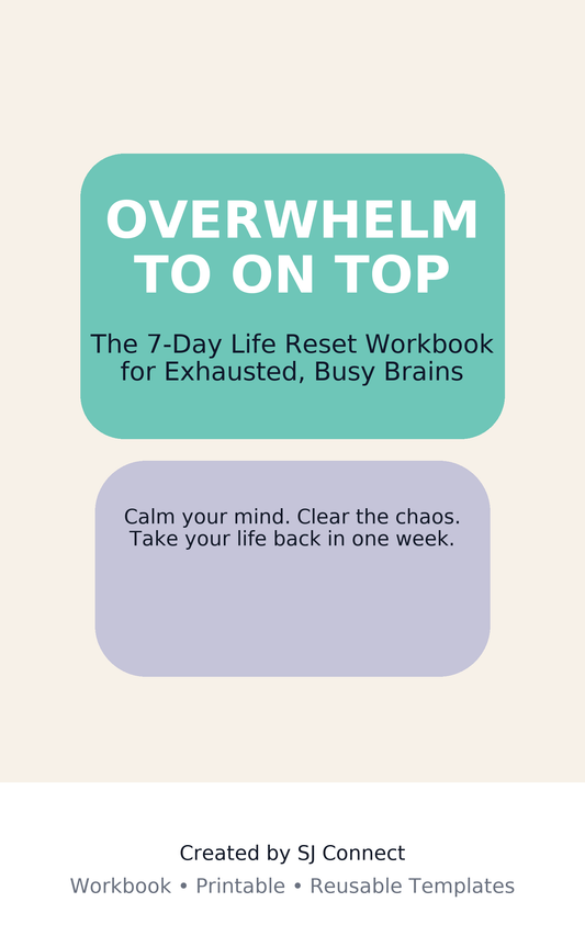 guided transformation workbook, overwhelmed to on top